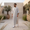 Muslim man in a clean white thobe dressed the Sunnah way