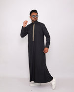 Black thobe embroidered.