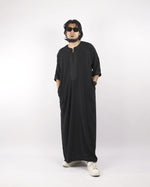 BLACK MOROCCAN THOBE.