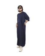 Blue Moroccan Thobe for Men – Premium quality thobe by Furqanwear, available in Canada & USA.