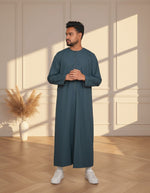 Emirati Thobe Dark Green Full View – Modest Islamic Wear USA & Canada