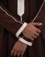 Djellaba Wooden Brown for Men – Three Quarter View | Furqanwear