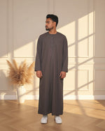 Emirati Thobe Light Brown Full View – Modest Islamic Wear USA & Canada