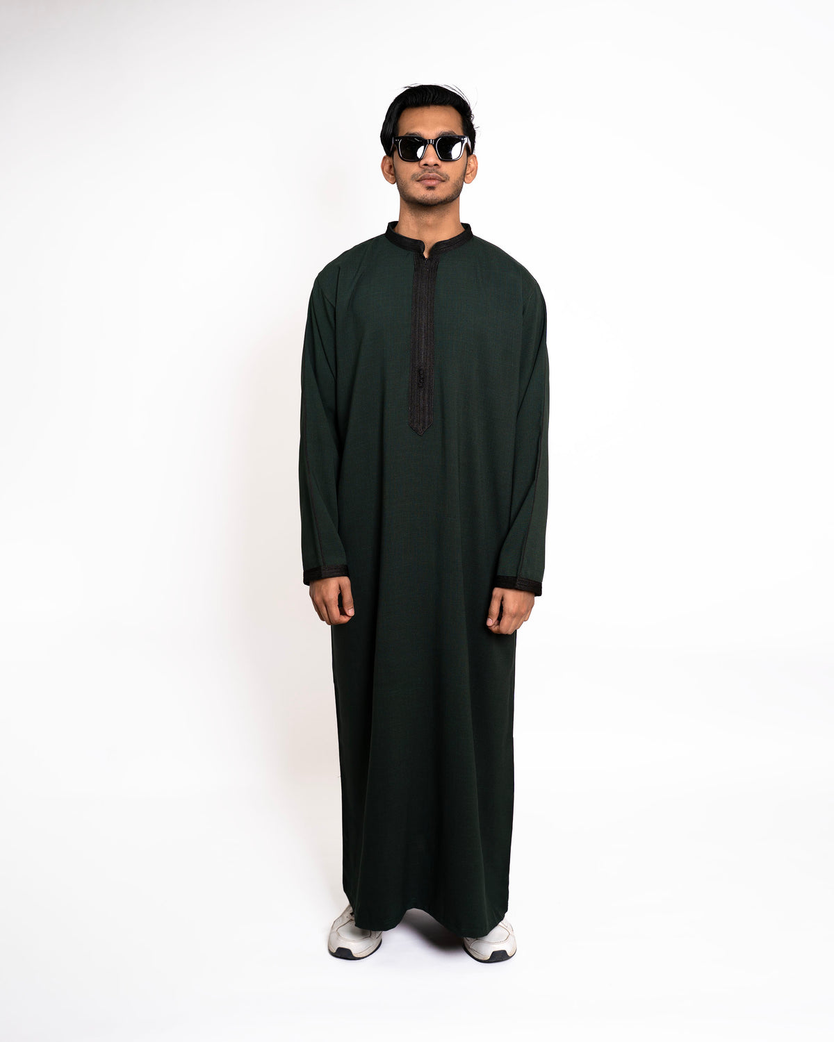 Royal Thobe Night Grey Half View for Men – Premium Islamic Wear Canada