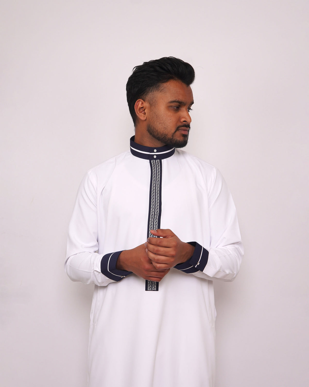 White Embroidery Thobe.