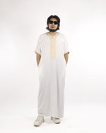 WHITE GOLD MOROCCAN THOBE.