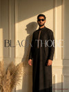 Black thobe for men by Furqanwear