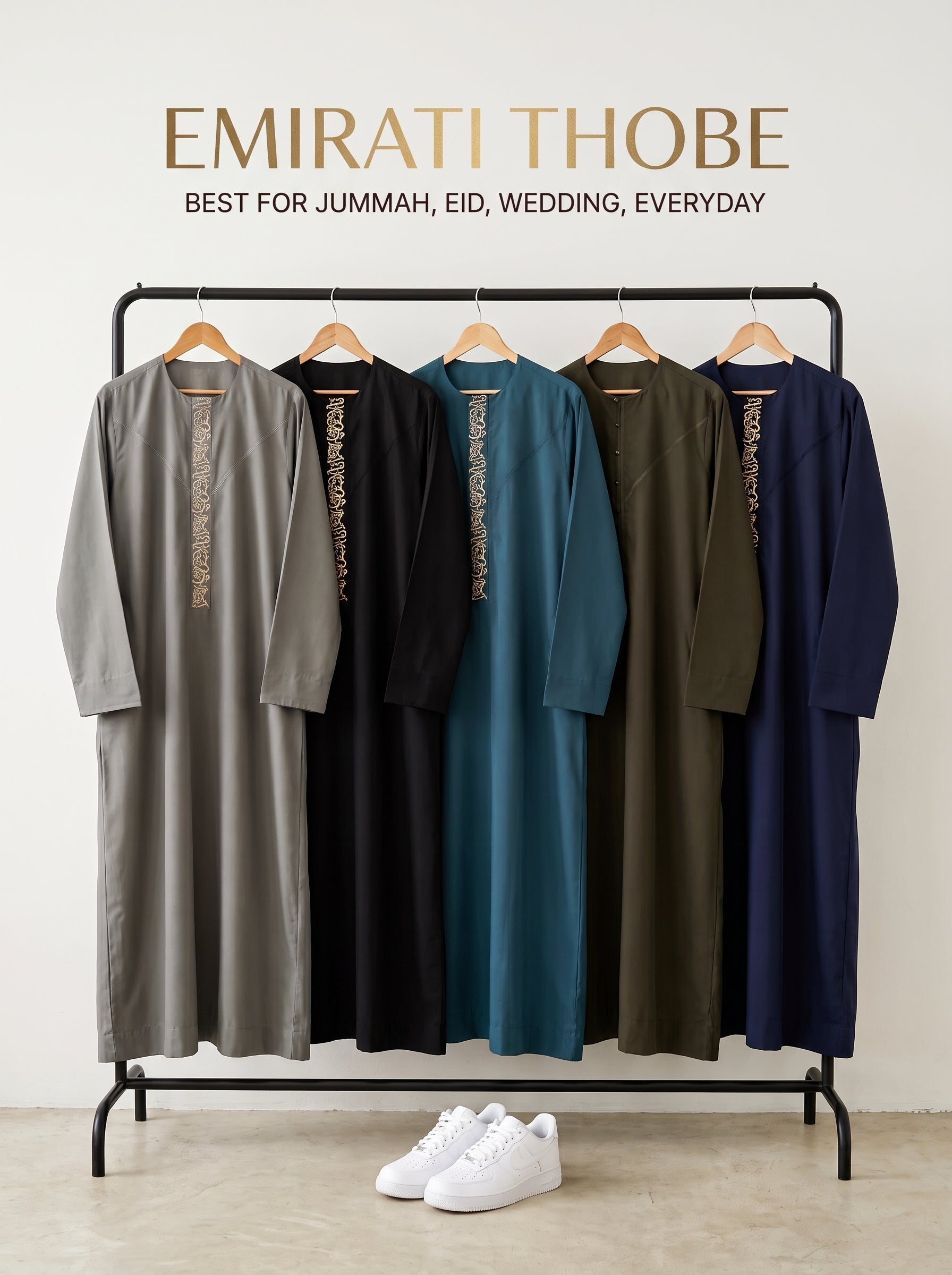 Emirati Thobe Colours: Which One to Wear for Jummah, Eid, Wedding and Everyday