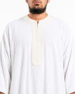 Off white Moroccan thobe chest details