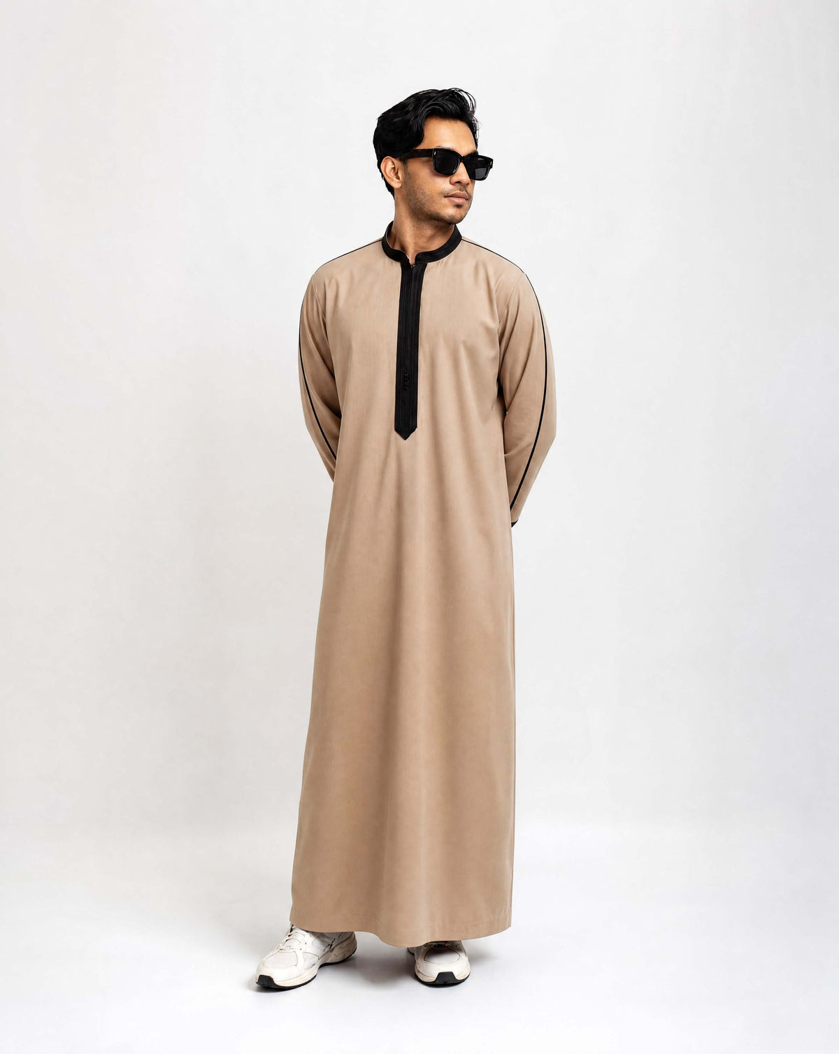 Men's Royal Thobe in light beige – premium Islamic clothing by Furqanwear