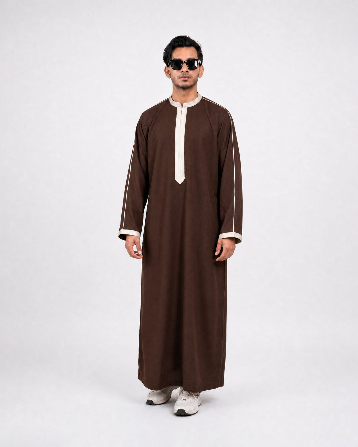 Men's Royal Thobe in dark maroon – premium Islamic clothing by Furqanwear