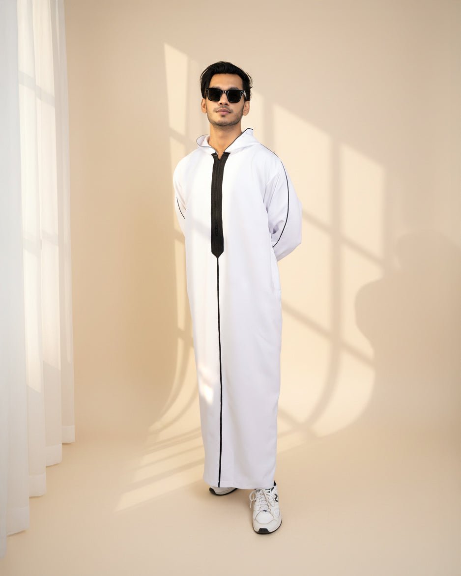 Djellaba White Full View for Men – Furqanwear Canada