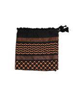 Black & Brown Authentic keffiyeh (shemagh) available online, Toronto, near Toronto, Ontario. Traditional kaffiyeh (kufiya) design. Versatile keffiyeh scarf and arab head scarf. Also a stylish shemagh scarf. Learn how to wear a keffiyeh and about keffiyeh and shemagh