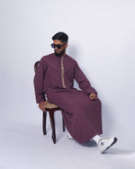 Burgundy Thobe Jubbah Islamic Robe Cloth Toronto Men