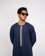 Emirati Thobe Embroidered Navy Blue for Men — FurqanWear Canada