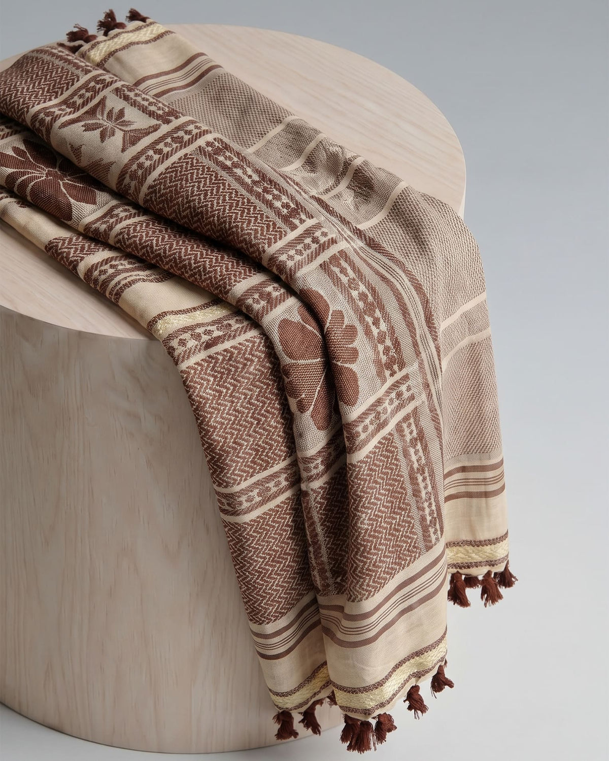 Chocolate & Cream Keffiyeh Scarf
