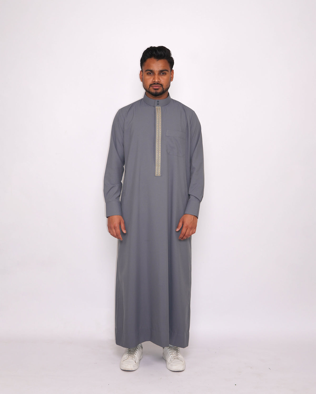 Grey Thobe Embroidered