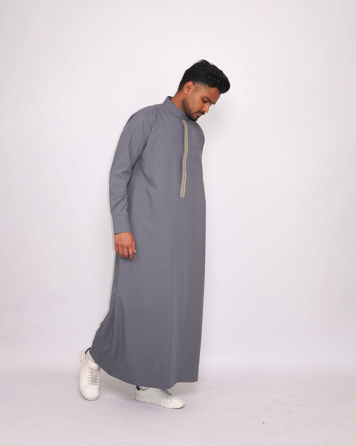 Grey Thobe Embroidered