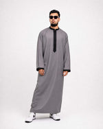 Men's Royal Thobe in night grey – premium Islamic clothing by Furqanwear