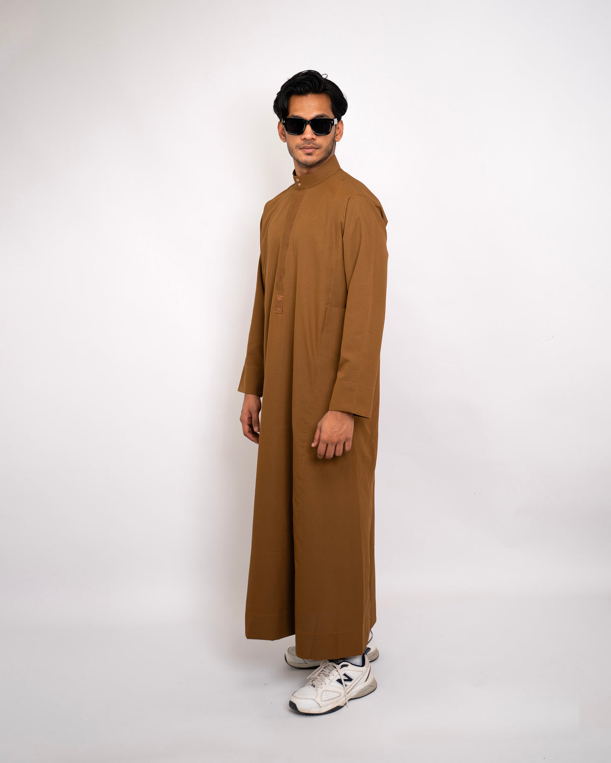 Saudi Thobe Copper Brown for Men – Back View, Full Length | Furqanwear