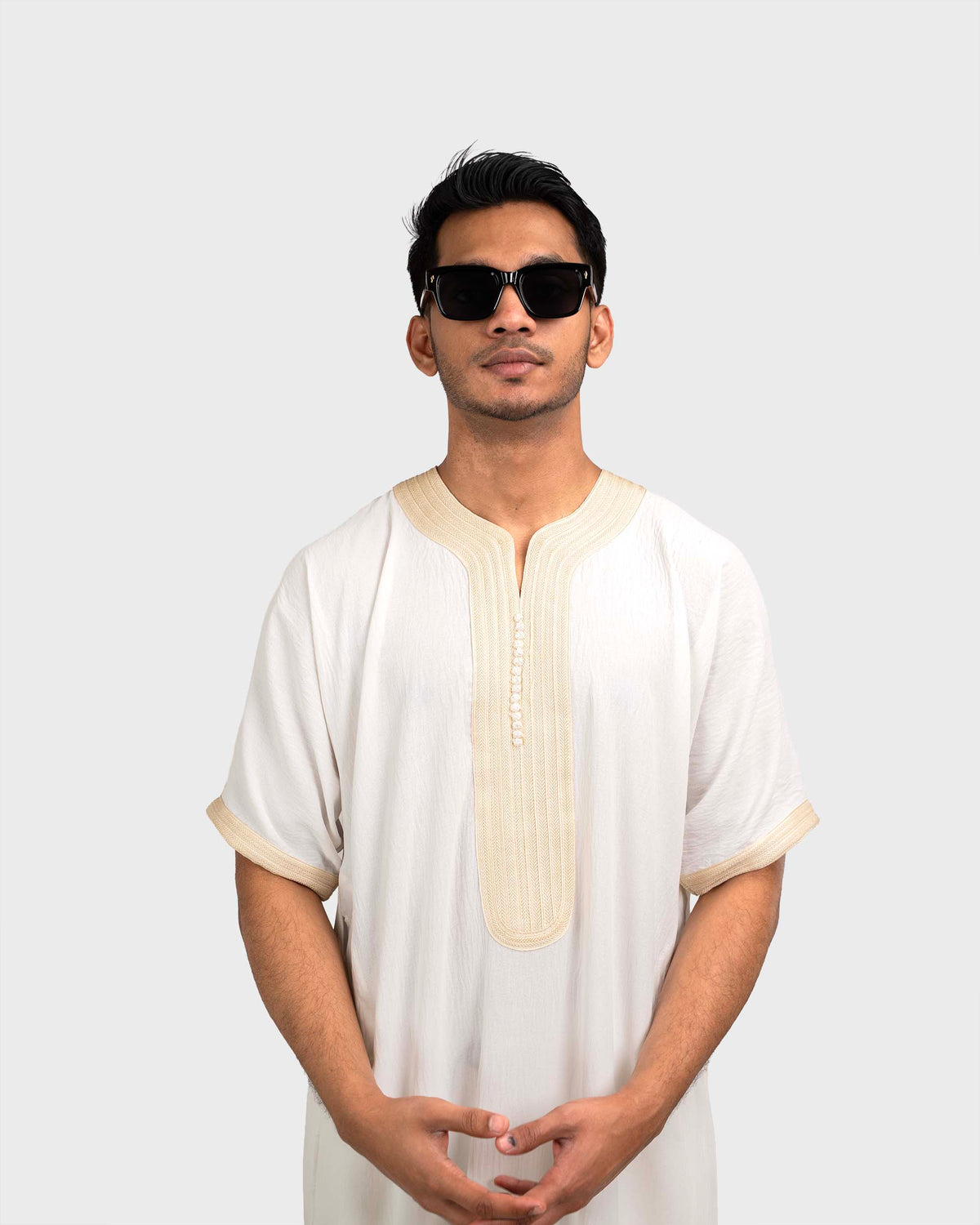 WHITE GOLD MOROCCAN THOBE