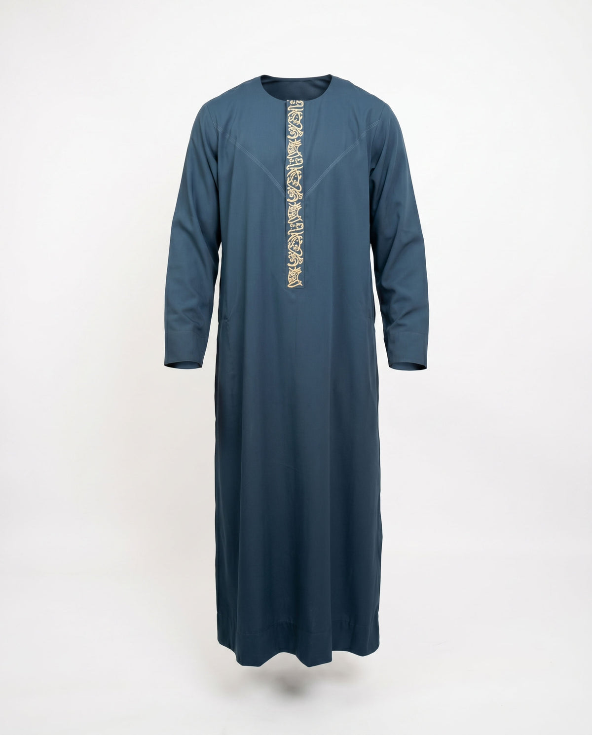 Thobe émirati brodé - Bleu marine